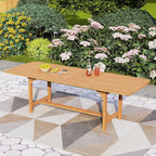 phi villa teak outdoor table, expandable wood table, main product view