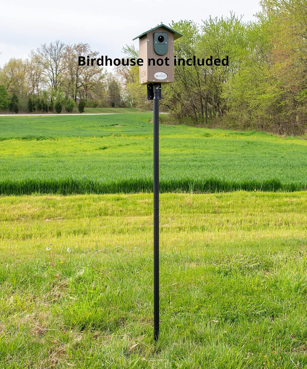 Universal Mounting Pole Kit - Heavy Duty Bird House or Bird Feeder Pole for Outdoors, Galvanized Steel, Threaded Joints, 30 lb Capacity, Auger Base