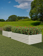 GarveeLife 2pcs 6x3x2 ft Galvanized Raised Garden Bed, 24" Tall Metal Planter Box for Flowers Vegetables, Rust-Resistant Raised Garden Beds for Gardening, Easy Assembly Outdoor Garden Box & Planters