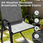 pamapic outdoor dining sets for 6, rectangular steel on a desk or shelf