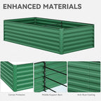 YITAHOME 96x48x24 in 2pcs Galvanized Raised Garden Bed Kit, Large Metal Planter Box with Gloves, Safety Rubber & Support Rod, Outdoor Flower Bed for Plants Vegetables, Green