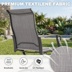 NUU GARDEN 2-Piece Patio Swivel Chairs, Swivel Dining Set, Light Gray | All-weather light gray textilene chairs for 2 Features 360-degree rotation and 15-degree rocking. High backrest for comfort