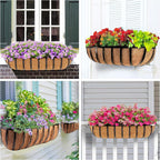HFHOME 2PCS 36 Inch Coco Liners for planters, Horse Trough Half Moon Shape Replacement Coconut Planter Hanging Basket Liners for Window Box Hanging Trough Planter