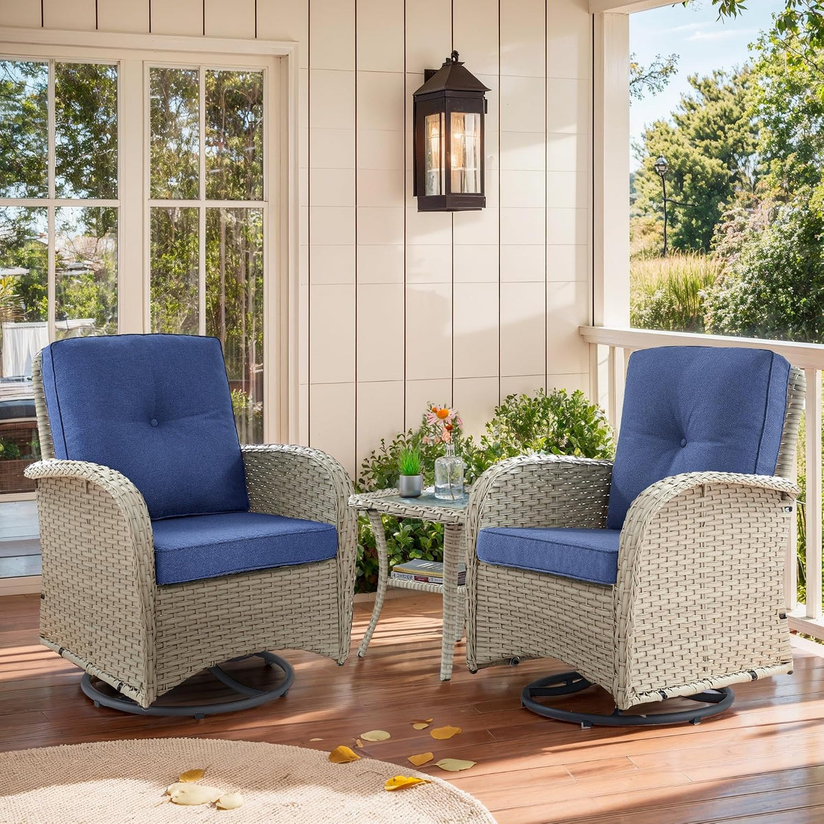 outdoor swivel glider rocker chairs - 3 piece, main product view