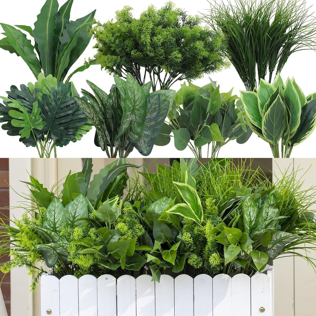 artificial plants outdoor, faux flower greenery stems for, main product view