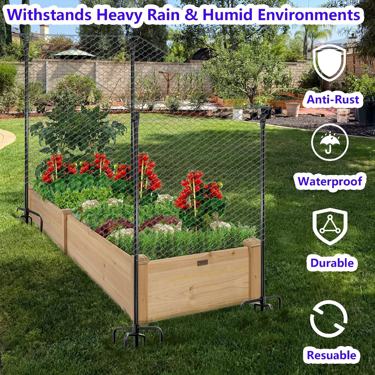 74 inch heavy duty metal garden netting support, package contents