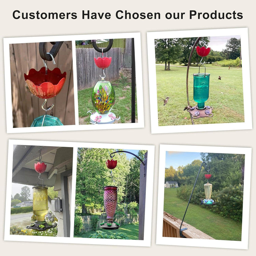 Ant Moat for Hummingbird Feeders, Metal Ant Guard for Hummingbird, Hummingbird Feeder Accessory Hooks, Insect Guard with Large Capacity, Red 4 OZ x 2 Pack | Rust-Proof Red Tulip Flower Insect Guard Accessory with Heavy-Duty Hooks