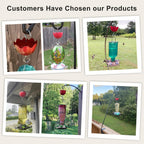 Ant Moat for Hummingbird Feeders, Metal Ant Guard for Hummingbird, Hummingbird Feeder Accessory Hooks, Insect Guard with Large Capacity, Red 4 OZ x 2 Pack | Rust-Proof Red Tulip Flower Insect Guard Accessory with Heavy-Duty Hooks