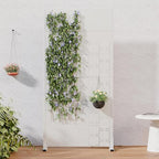 Casaphoria Metal Privacy Screen Outdoor, 72" H x 35" W Freestanding Decorative Privacy Screen for Patio Deck Balcony Garden with Stable Base, White-Square
