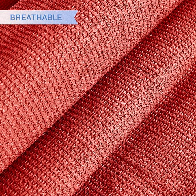 E&K Sunrise 7' x 7' x 7' Sun Shade Sail Triangle Canopy Shade Cover UV Block for Patio Backyard Garden Outdoor (Red)