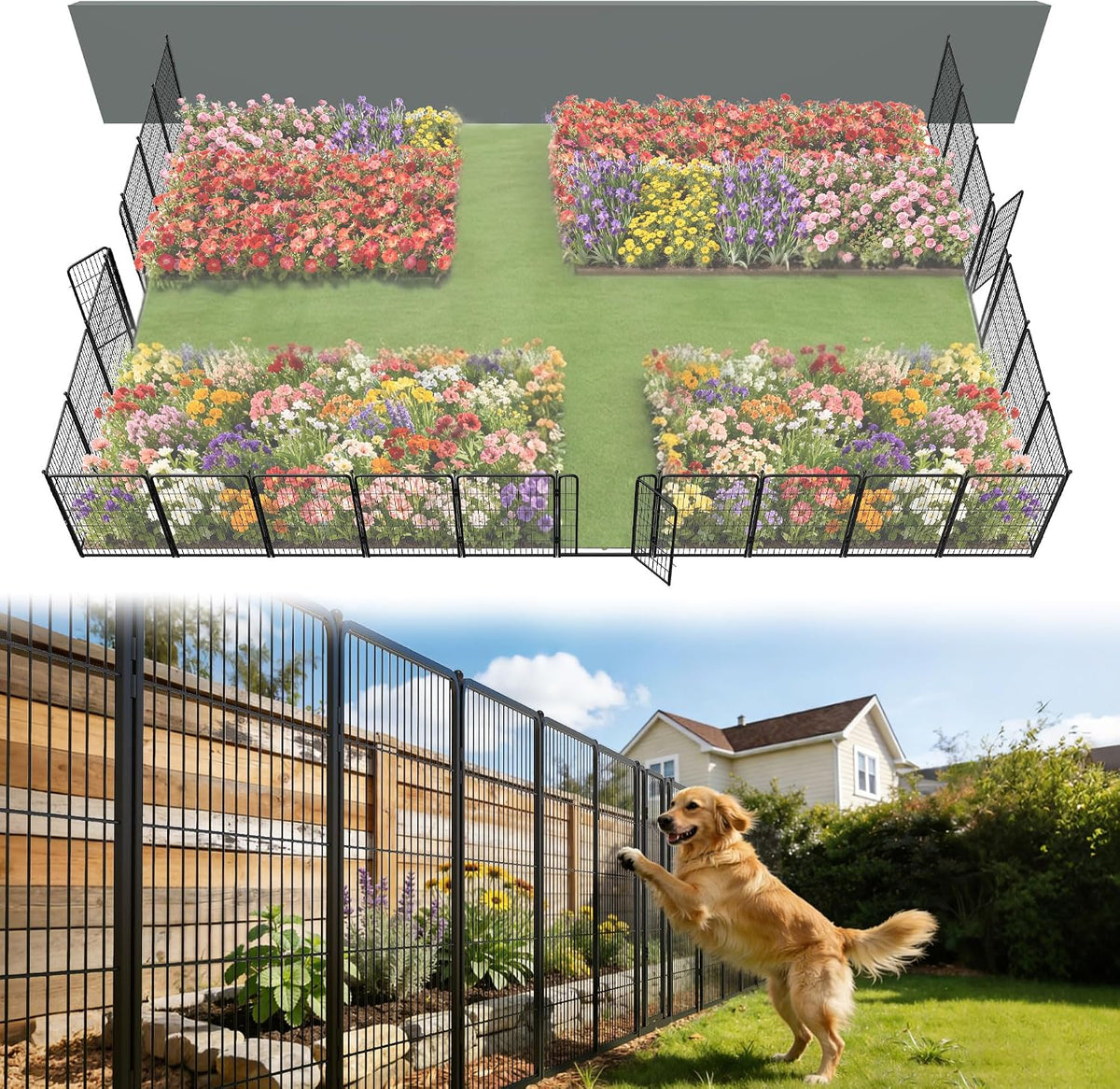 fxw no dig garden fence, outdoor for yard, main product view