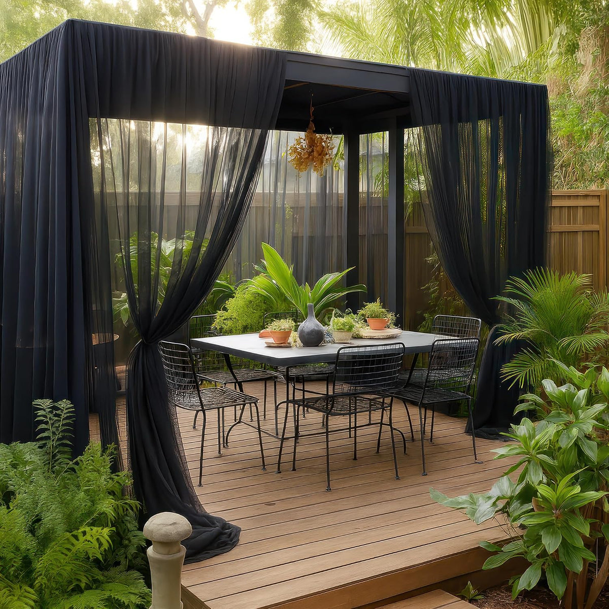 netting cover, 10x50 ft black garden-netting, polyester mosquito showing dimensions