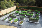 A ANLEOLIFE Set of 14 18 Inch Tall Raised Garden Beds Kit, Heart-Shaped, Long Oval & Round Metal Planters – Ideal for Creative Garden Layouts, Quartz Grey