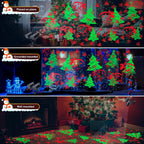 Christmas Lights Projector, Christmas Decorations Lighting Projector, with Timer Dynamic Led Xmas Tree Santa Claus Jingle Bells Lights, for New Year Party Garden Wall Outdoor Indoor Holiday Decor
