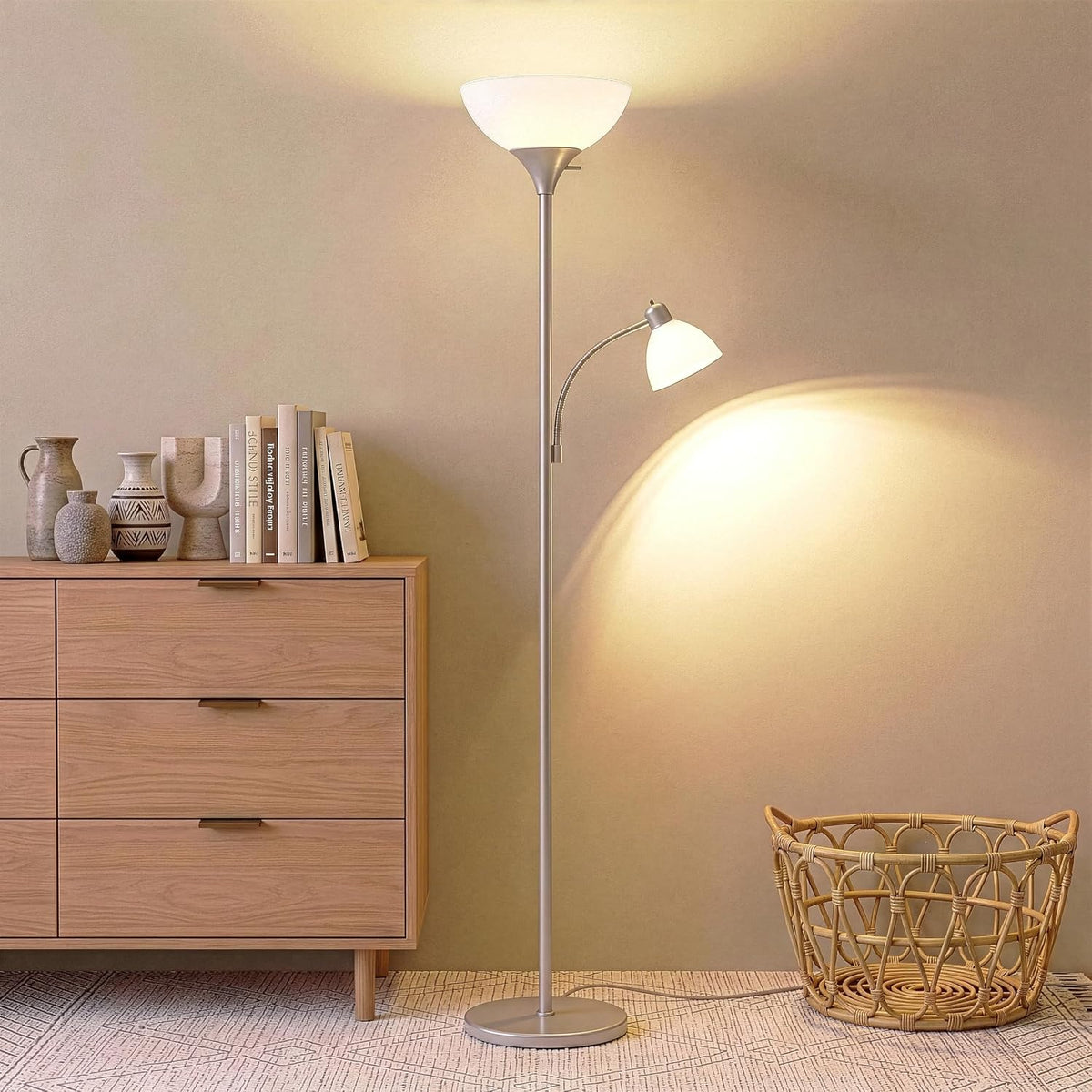 brightech sky dome plus led floor lamp, torchiere, main product view