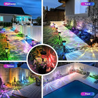 Solar Pathway Lights Outdoor Waterproof 12 Pack Color Changing Garden Light for Yard Patio Driveway Walkway Lawn Landscape Lighting for Outdoor Decor
