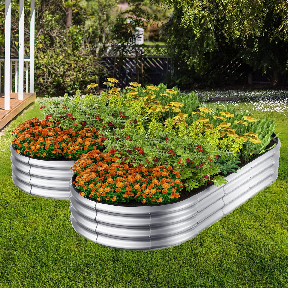 winpull raised garden bed kit, 4x2x1 ft galvanized, package contents