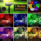 WELALO Solar Color Changing Spot Lights Outdoor, Waterproof Solar Halloween Lights, 7 Modes Multicolor RGB Landscape Spotlight for Garden Yard Driveway Lawn Patio Pathway Christmas Decorations 2 Pack