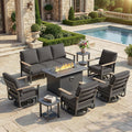 aluminum outdoor patio furniture set with 5.1-inch cushions, main product view