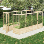 AMERLIFE Raised Garden Bed with Deer Proof Fence, 7.5Wx12Dx6H Outdoor Wooden Raised Garden Bed Planter with 19" Depth Planter Box