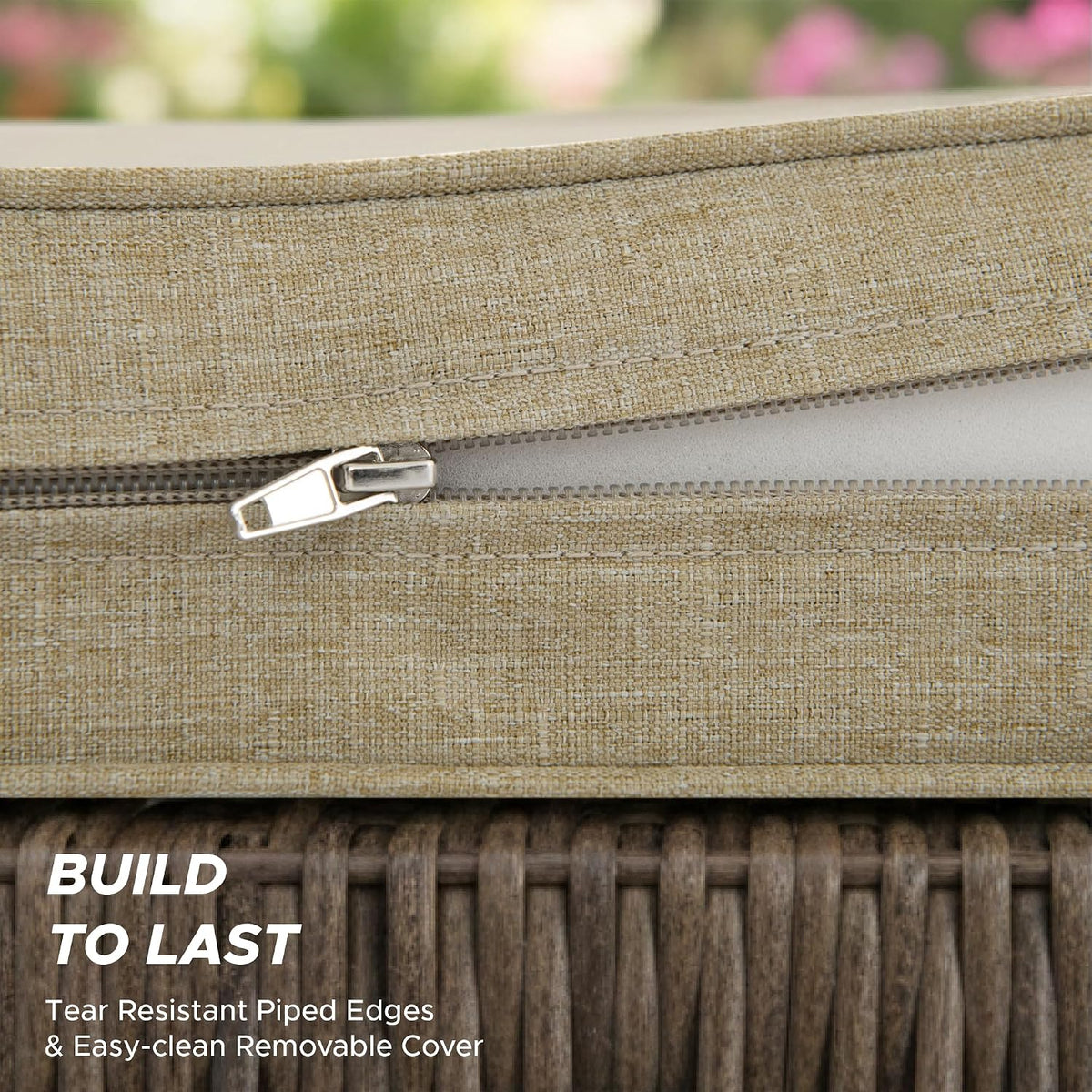 outdoor bench cushion, water-resistant & fade-resistant, porch swing, package contents