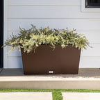 Veradek Pure Series Midori Trough Planter - Large Rectangular Planter for Indoor or Outdoor Deck/Porch | Durable All-Weather Use with Drainage Holes | Modern Decor for Shrubs, Flowers, Small Plants