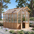 modern shade everbloom 6.5'x10' wooden greenhouse, 8' extra-tall, main product view