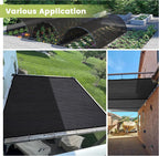 50% patio shade cloth 10×20 ft with grommets, side view
