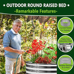 2PCS 4x4x1FT Galvanized Raised Garden Bed Kit,Vegetable Boxes-Round Metal Flower Box,Large Planter Raised Beds Outdoor Garden for Planting,Fruit,Herb-Silver