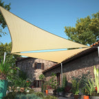 ShadeMart 10' x 10' x 10' Beige Sun Shade Sail Triangle Canopy Fabric Cloth Screen, Water Permeable & UV Resistant, Heavy Duty, Carport Patio Outdoor - (We Customize Size)