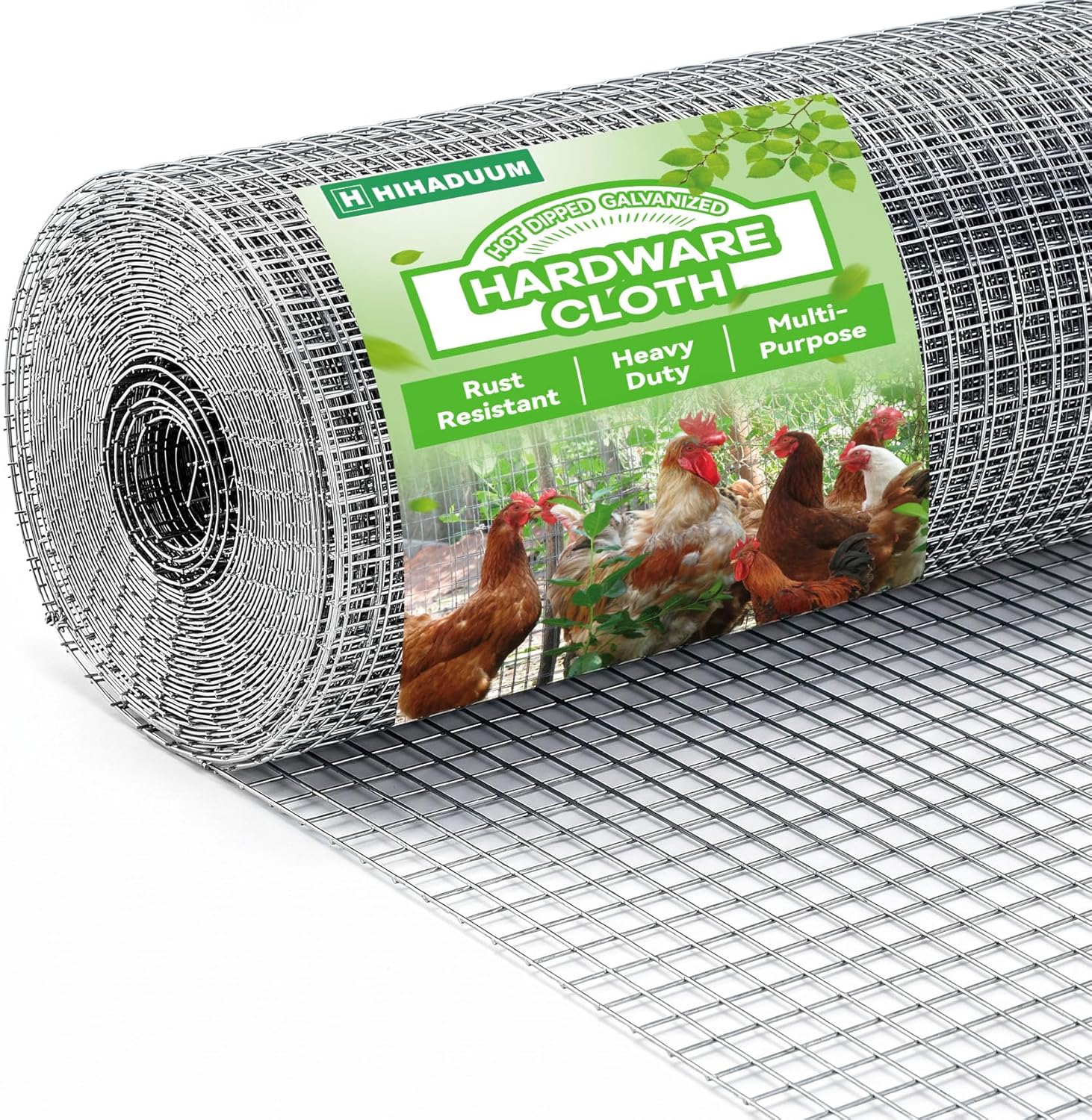 HIHADUUM 16'' x 20' Hardware Cloth 1/4 inch 23 Gauge, Hot-dip Galvanized After Welding, Chicken Coop Wire Fence Wire Mesh Screen, Rabbit/Snake Fences, Netting Wire Cloth Galvanized Wire Mesh Roll | Rust-Resistant Protection for Gardens, Poultry & Outdoor