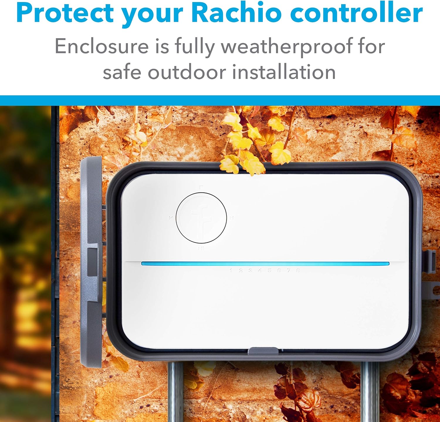 Rachio Smart Sprinkler Controller Weatherproof Outdoor Enclosure | Compatible with Rachio 2nd & 3rd Gen Smart Controllers to protect your controller from elements when mounting outdoors.