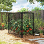 outsunny crop cage 6.6' x 3.3' x 5.2', front angle view