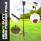 79 Inch Adjustable Bird House Pole | Heavy Duty Bird Feeder Pole for Outdoors | Bird Feeder Stand with Mounting Bracket and Shepherd's Hooks | Mounting Pole for Smart Bird Feeder