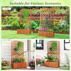 giantex solid acacia wood planter box with trellis, view 9