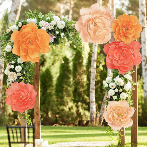 aneco 6 pieces large paper artificial flowers 3d, main product view