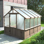 veikou 8’x8’ greenhouses for outdoors, walk-in wood greenhouse, main product view