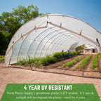 farm plastic supply - clear greenhouse plastic sheeting, close-up detail