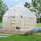 8'x10' aluminum-framed polycarbonate greenhouse, heavy duty polycarbonate greenhouse, main product view