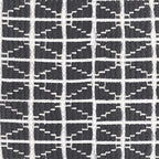 SIMPLIHOME Noreen Square Pouf - 18 inch Wide Upholstered Handwoven Cotton Ottoman in Slate Grey and White, Boho Footstool or Extra Seating for Living Room with Polystyrene Filling, Assembled