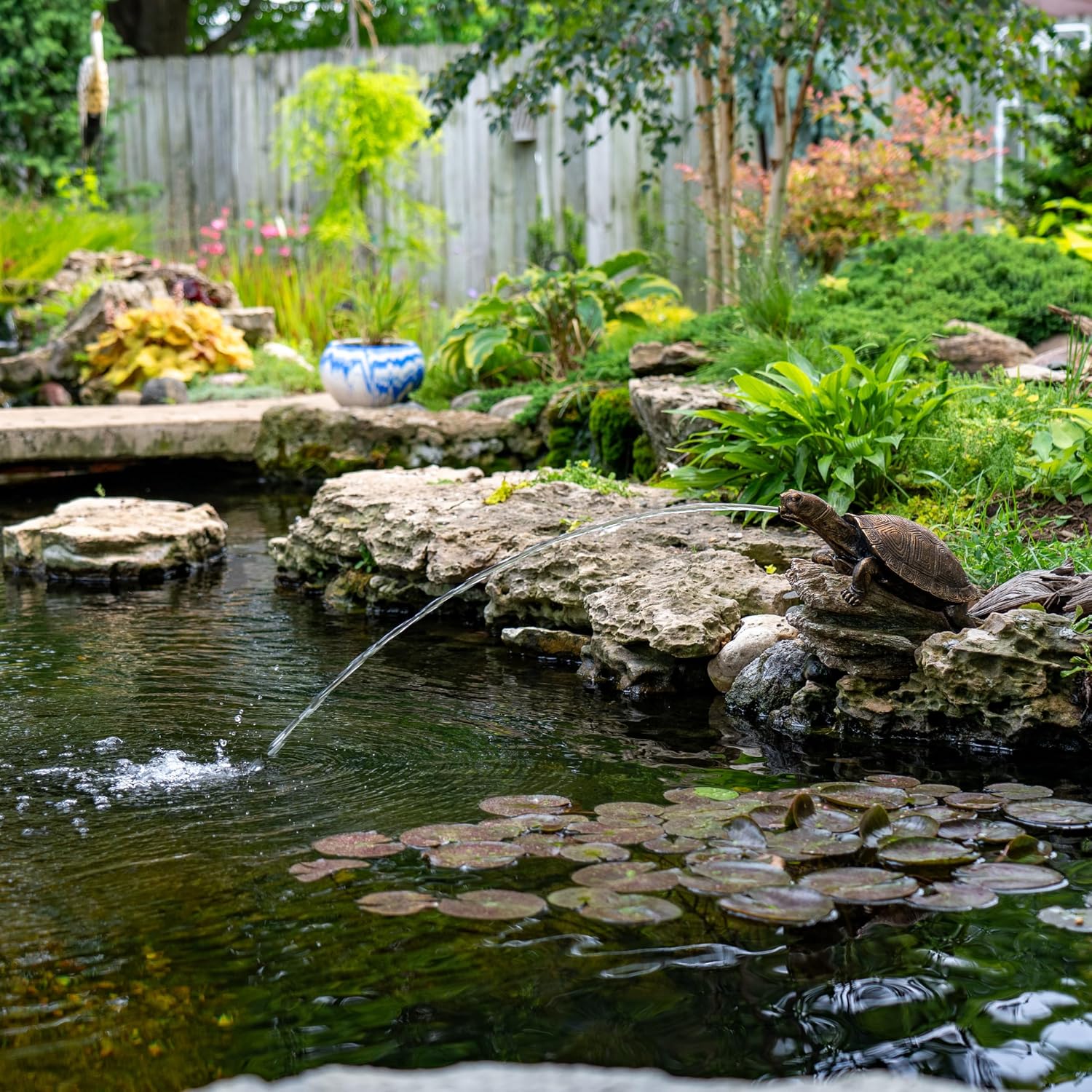 Aquascape Turtle On Log Spitter Fountain for Pond and Garden, 78371