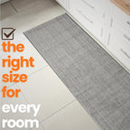 20 ft Extra Long Grey Hallway Runner Rug – Non-Slip, Washable, Dog-Friendly Carpet with Durable Rubber Backing – Modern Subtle Striped – Custom Size