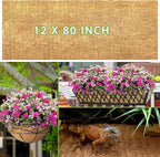 12x80 Inch Coconut Liner Roll for Planters Flower Basket Natural Coco Fiber Liners for Indoor & Outdoor Plants DIY Coir Fibre Mat Sheet for Animal Pet Pad Reptile Carpet Garden Decor