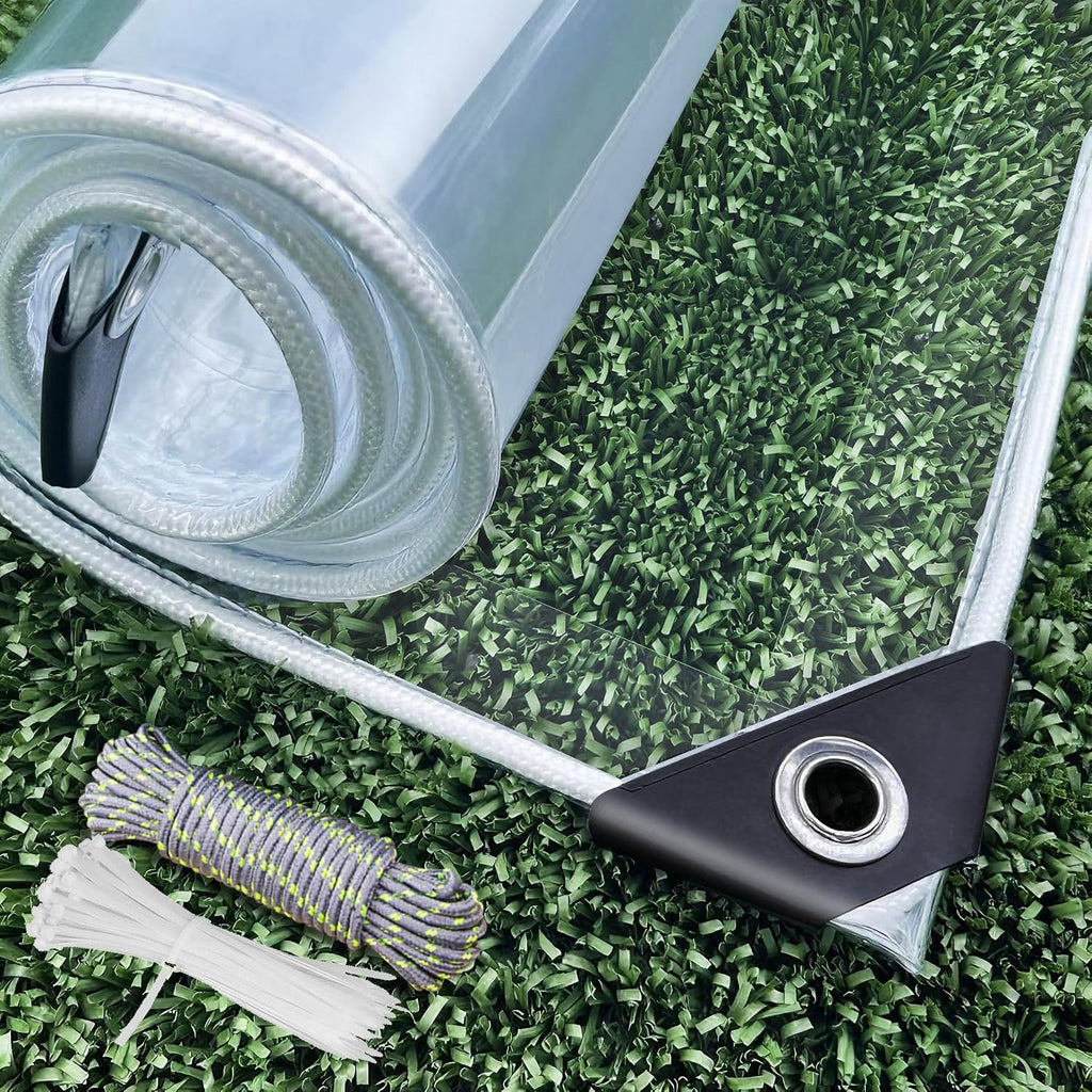dulepax clear tarp heavy duty with grommets 8x12, main product view