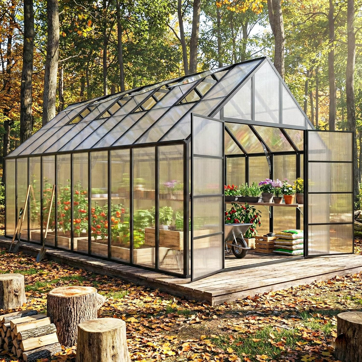 10x20 ft polycarbonate greenhouse large heavy duty aluminum, main product view