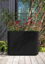 Veradek Demi Series Span Planter for Front Porch, Patio, Backyard | Durable Plastic-Stone Composite Material | Modern Décor for Shrubs, Flowers