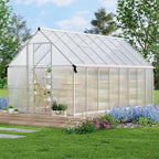 8'x16' aluminum-framed polycarbonate greenhouse, heavy duty polycarbonate greenhouse, main product view