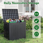 Outdoor Storage Box, Resin Deck Boxes Indoor and outdoor, Waterproof Storage Box Lockable Lid (Black,35 Gallon-2Pack)