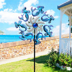 COOZZYHOUR 39" Mermaid Wind Spinners Metal Windmill Garden Stake,Ocean Theme Outdoor Wind Spinner,Wind Sculptures Yard Art Decorations for Patio,Lawn & Garden