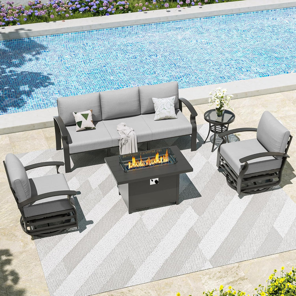 kullavik aluminum outdoor patio furniture set with 5.1'', main product view